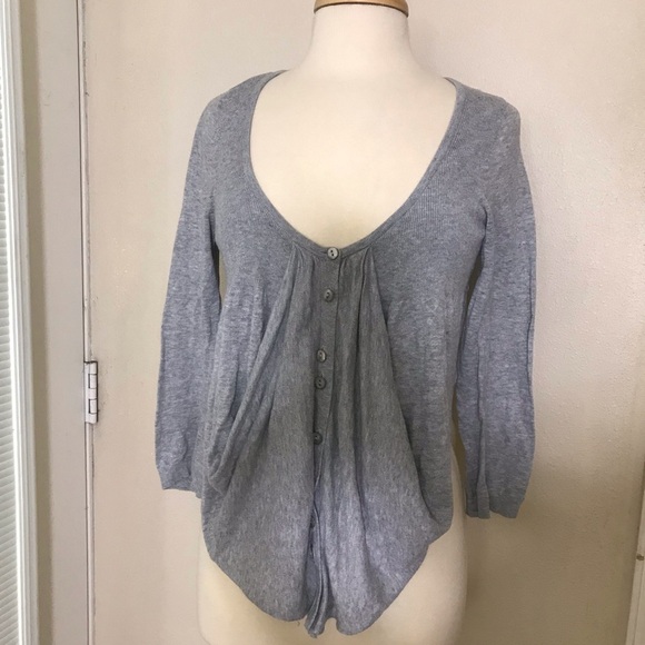 Knitted & knitted gray  top high low top Sz M - Picture 1 of 6
